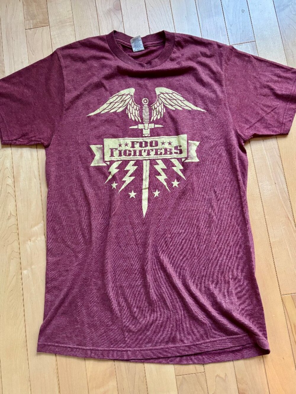 Foo Fighters Optima Tag Heathered Maroon Band Tee Size Small